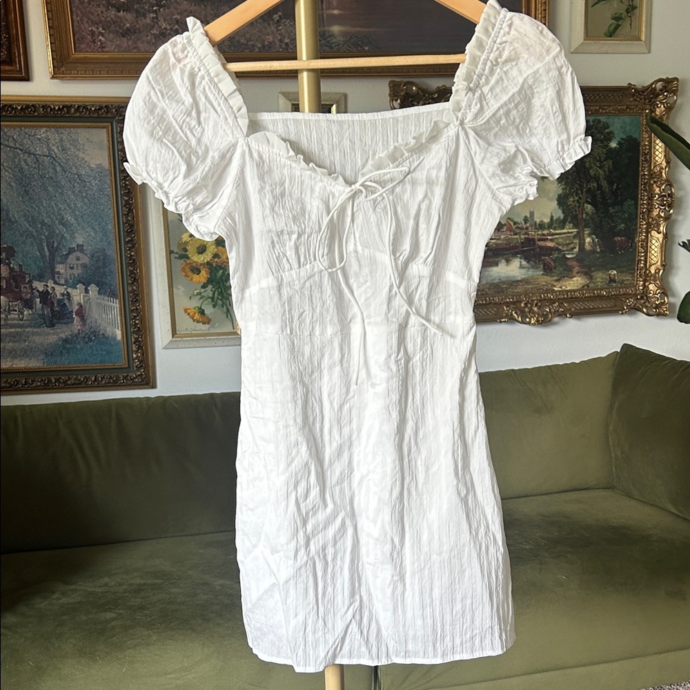 White Puff Sleeve Dress